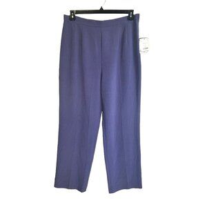 Vintage DD Collection Silk Blend Pants Sz 14 Purple Side Zip Trouser NWT